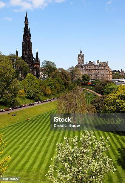 Striped Lawn Of Princess Gardens Edinburgh Scotland Uk Stock Photo - Download Image Now