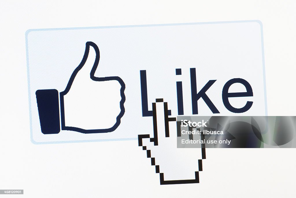 Facebook like button Makro Nahaufnahme - Lizenzfrei Bewunderung Stock-Foto