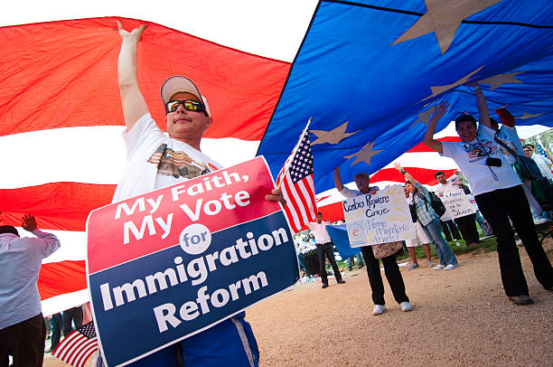 Immigration Rally in Washington stock photo