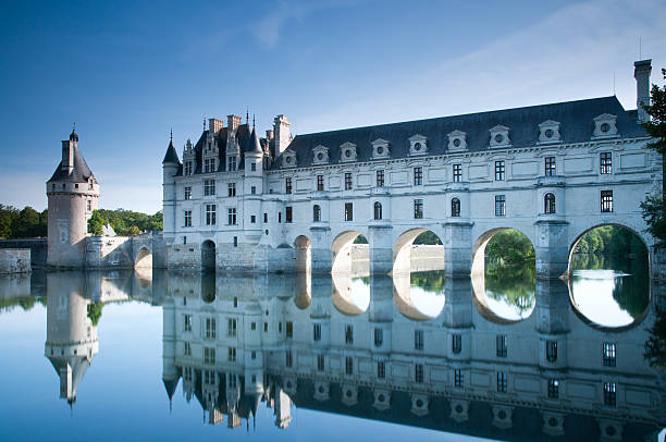 castelo de chenonceaux, vale do loire - editorial building exterior built structure travel destinations - fotografias e filmes do acervo