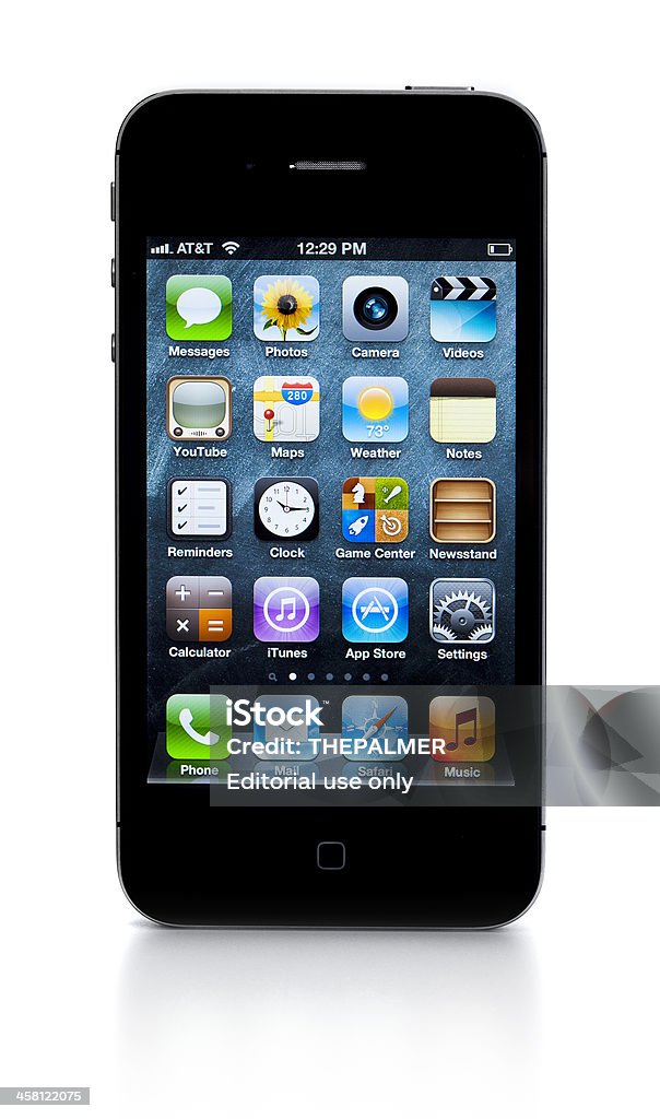apple iphone 4S - Foto de stock de Aplicação móvel royalty-free