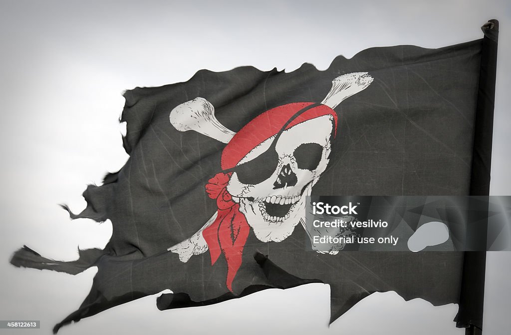 Pirates - Lizenzfrei Schwarze Flagge Stock-Foto