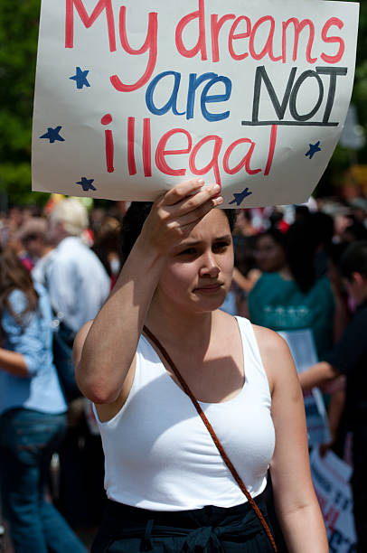 Immigration Protest at White House stock photo