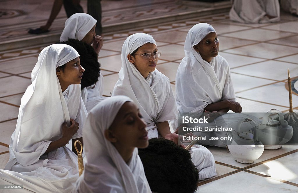 Jain Nonnen, sadhvis, Dschainismus, Ajmer, Rajasthan, Indien - Lizenzfrei Dschainismus Stock-Foto