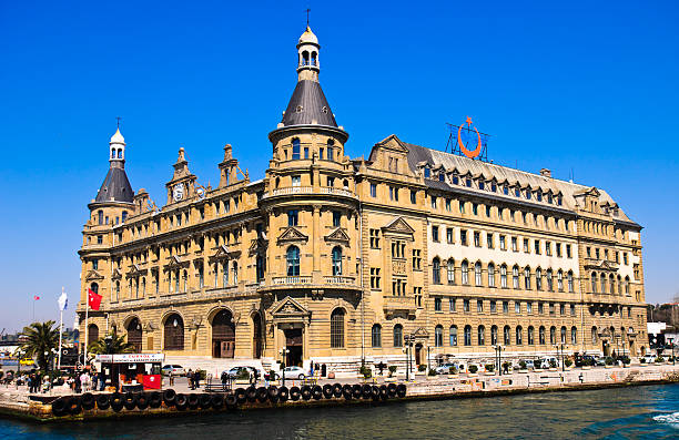 Haydarpasa Train Station XXXL "Istanbul, Turkey - March 26, 2011: Haydarpaa Station  is a major intercity rail station and transportation hub in Astanbul. It is the busiest rail terminal in Turkey and the Middle East and one of the busiest in Eastern Europe." haydarpaşa stock pictures, royalty-free photos & images