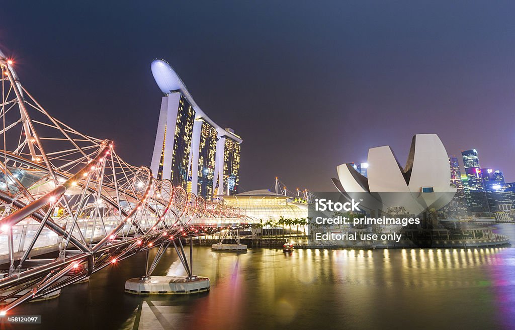 Singapur skyline - Lizenzfrei Abenddämmerung Stock-Foto