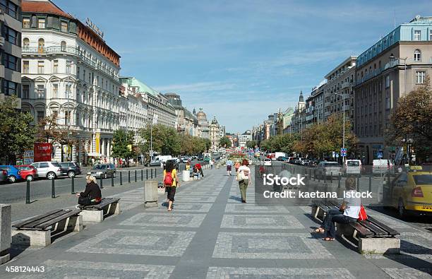 Wenzelsplatz In Prag Tschechische Republik Stockfoto und mehr Bilder von Alt - Alt, Architektur, Außenaufnahme von Gebäuden