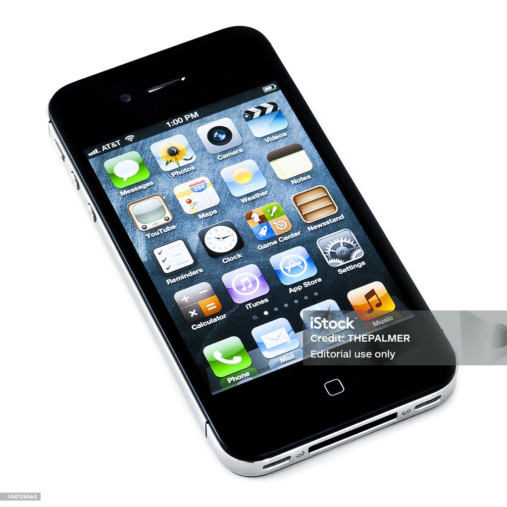 apple iphone 4S - Zbiór zdjęć royalty-free (Aplikacja mobilna)