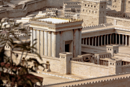 Jerusalem, Israel-01/07, 2011: Israel Museum. Large scale model of Jerusalem and it\\'s Temple on the eve of it\\'s destruction in the hands of the Roman general Titus, year 70 C.E.