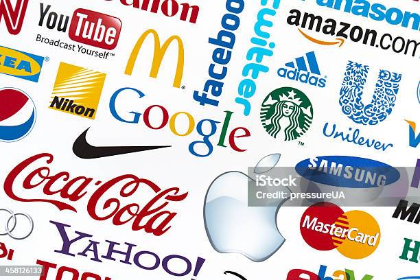 Universally Popular Brand Logotypes Stock Photo - Download Image Now - Logo, Brand Name, Business