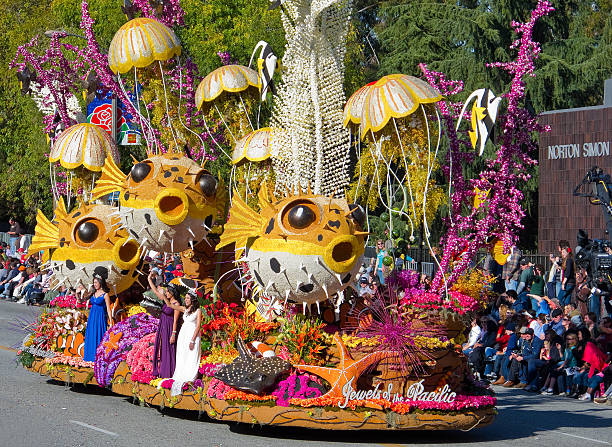 marcha tournament of roses de 2010 - flower parade imagens e fotografias de stock