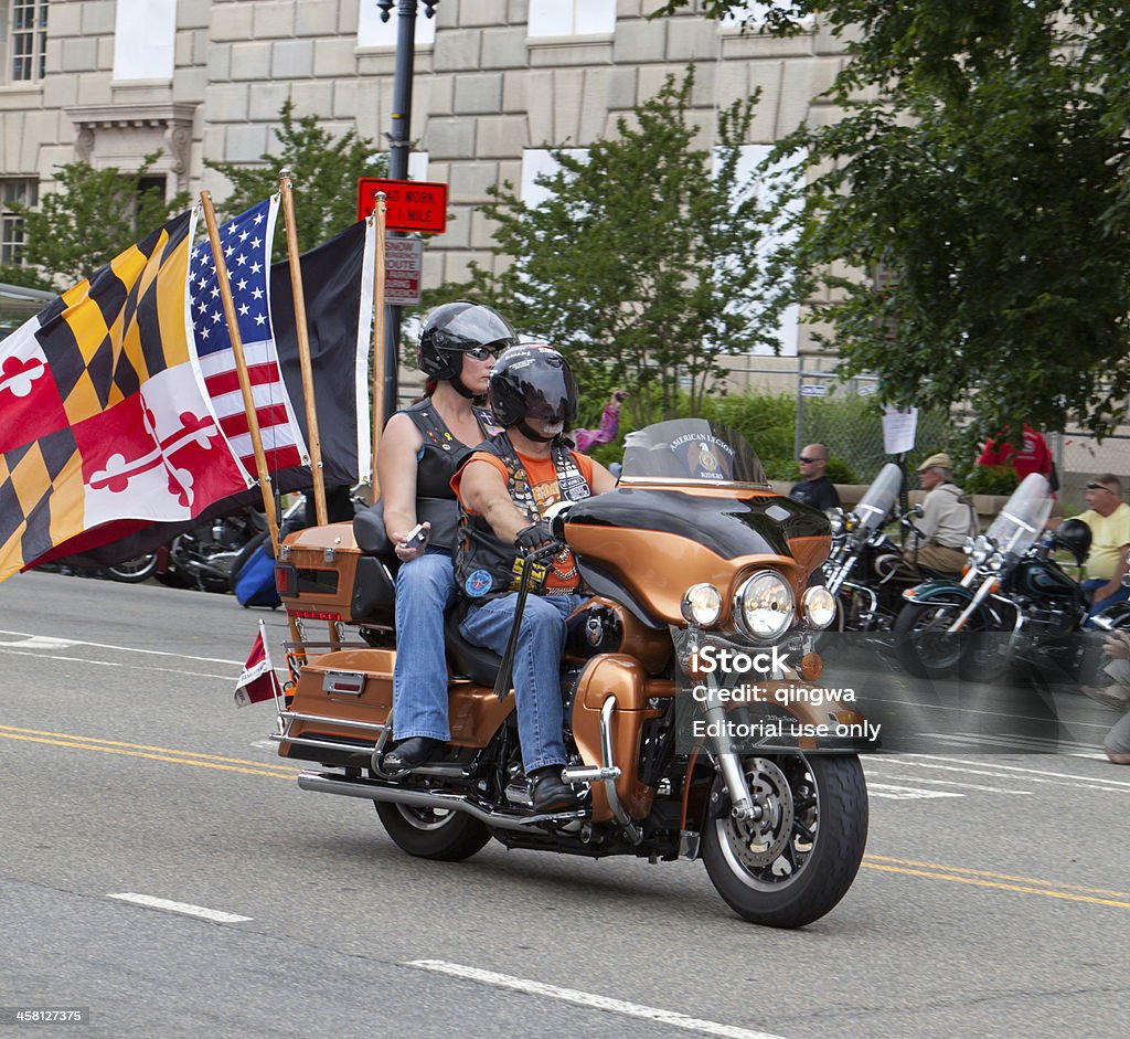 Motociclos em Washington DC para virar Thunder - Royalty-free Bandeira do estado de Maryland Foto de stock