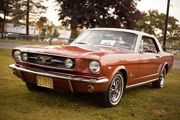 Copper 1960`s First Generation Mustang stock photo