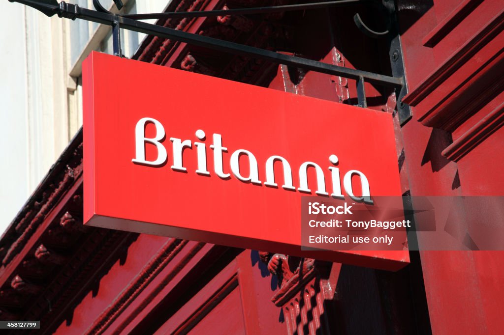 Britannia Building Society placa - Foto de stock de Aposentadoria royalty-free