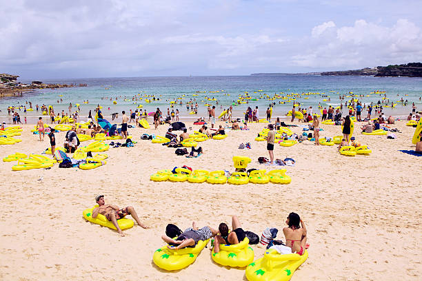 Australia Day at Bondi Beach stock photo