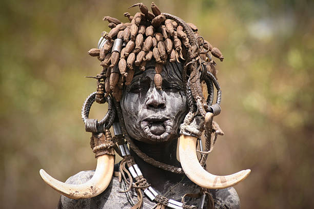 Mursi Woman stock photo