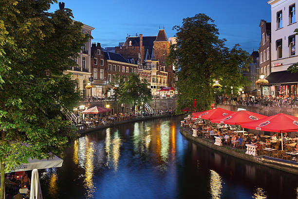Oude Gracht in Utrecht stock photo