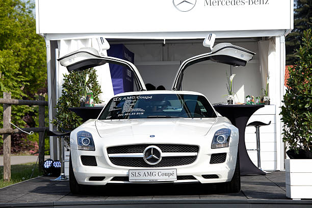 Hagen am Teutoburger Wald, Germany - May 5, 2011: New Mercedes-Benz SLS AMG Coup&Atilde;&copy; exhibited at Horses and Dreams