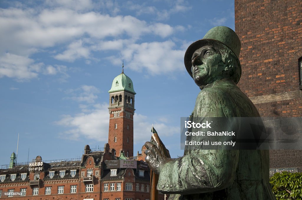 Andersen Statua di Copenhagen - Foto stock royalty-free di Bronzo