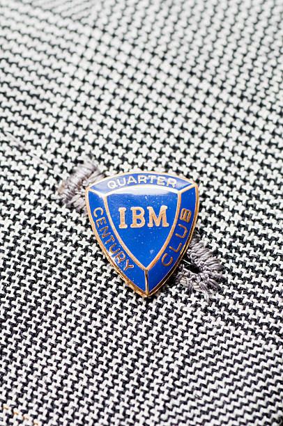 Ibm Badge On The Lapel Stock Photo - Download Image Now