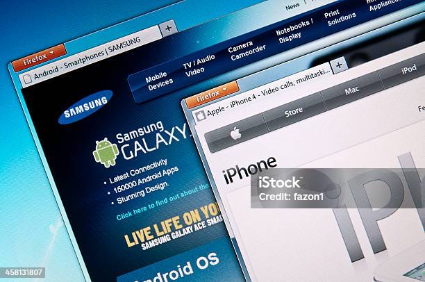 Apple V Samsung Stockfoto und mehr Bilder von Apple Computer - Apple Computer, Computerbildschirm, Drahtlose Technologie