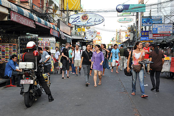 Khaosan Road in Bangkok stock photo