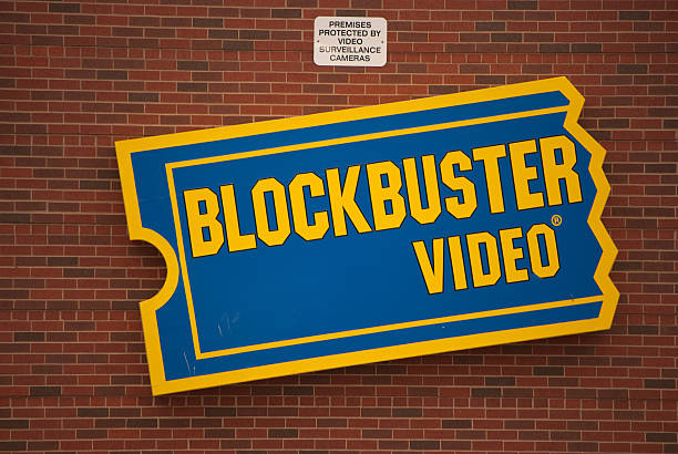 BlockBuster Video Store Sign on Building stock photo