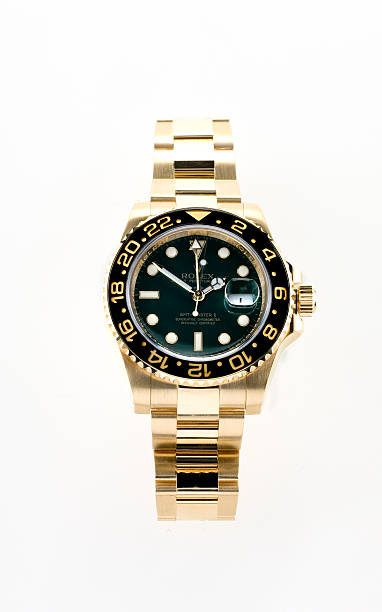 gold rolex gmt master 2 armbanduhr - gold watch stock-fotos und bilder