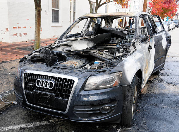 Burning Van caused by a Bomb