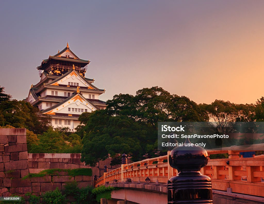 Castillo de Osaka - Foto de stock de Anochecer libre de derechos