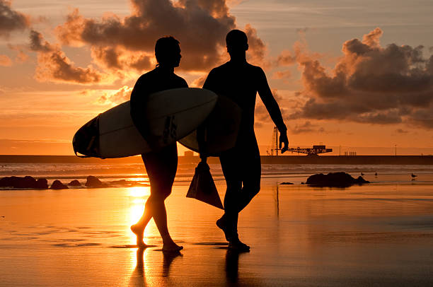 Surfers- Matosinhos stock photo