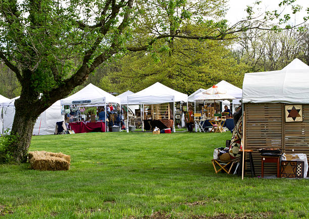 Community Craft Fair at the Strawberry Festival stock photo