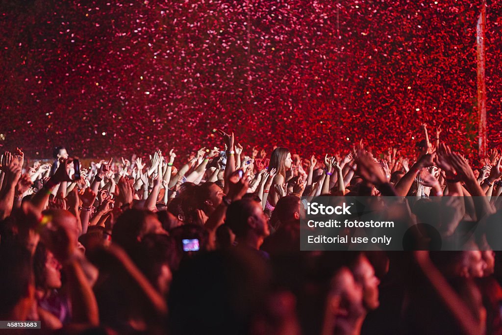 Konzert Menschenmenge, Hände hoch - Lizenzfrei Jubeln Stock-Foto