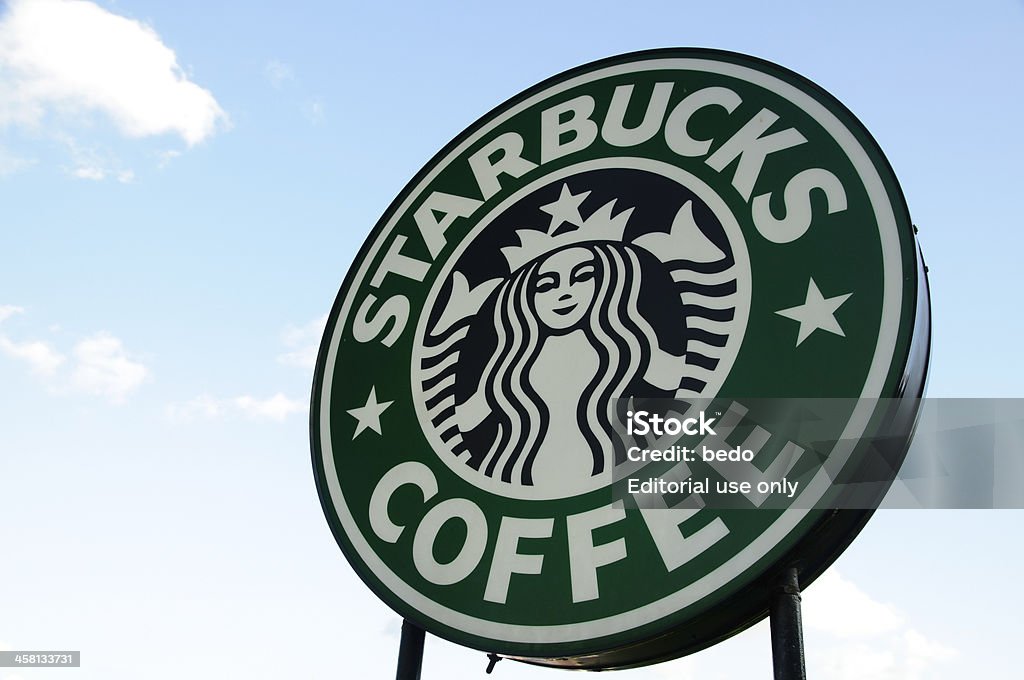 Sinal de café Starbucks - Royalty-free Starbucks Foto de stock