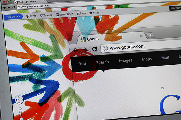 google plus-la nueva red social - google plus fotografías e imágenes de stock