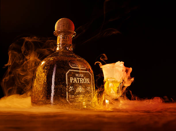 Silver Patron Tequila stock photo