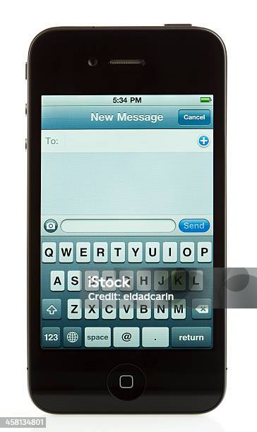 격리됨에 Iphone 4새 메시지 4에 대한 스톡 사진 및 기타 이미지 - 4, iPhone, 스마트폰