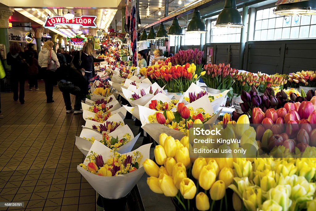 Miasta Seattle, Pike Place Farmers Market - Zbiór zdjęć royalty-free (Market Pike Place)