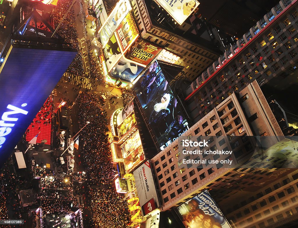 Véspera de Ano-novo de 2012, em Times Square, Nova York - Foto de stock de Noite de Réveillon royalty-free