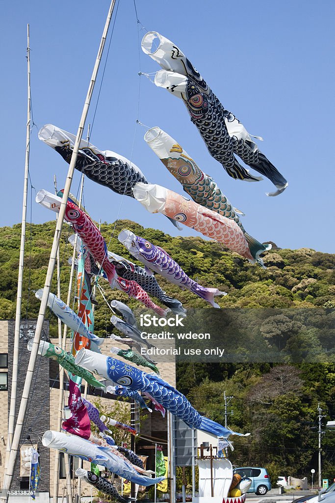 Japanese Karp koi wiatr skarpetki fly w breeze - Zbiór zdjęć royalty-free (Chłopcy)
