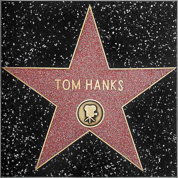 hollywood walk of fame star-tom hanks xxxl - the hollywood boulevard stock-fotos und bilder