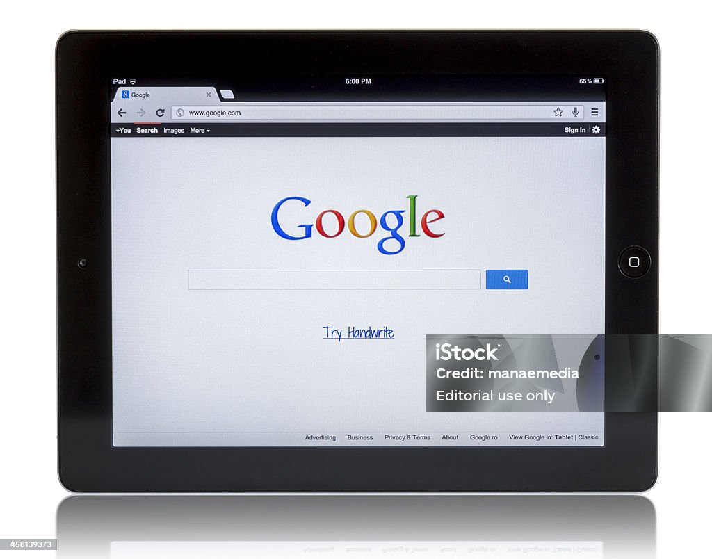 Google su iPad 3 - Foto stock royalty-free di Google - Marchio