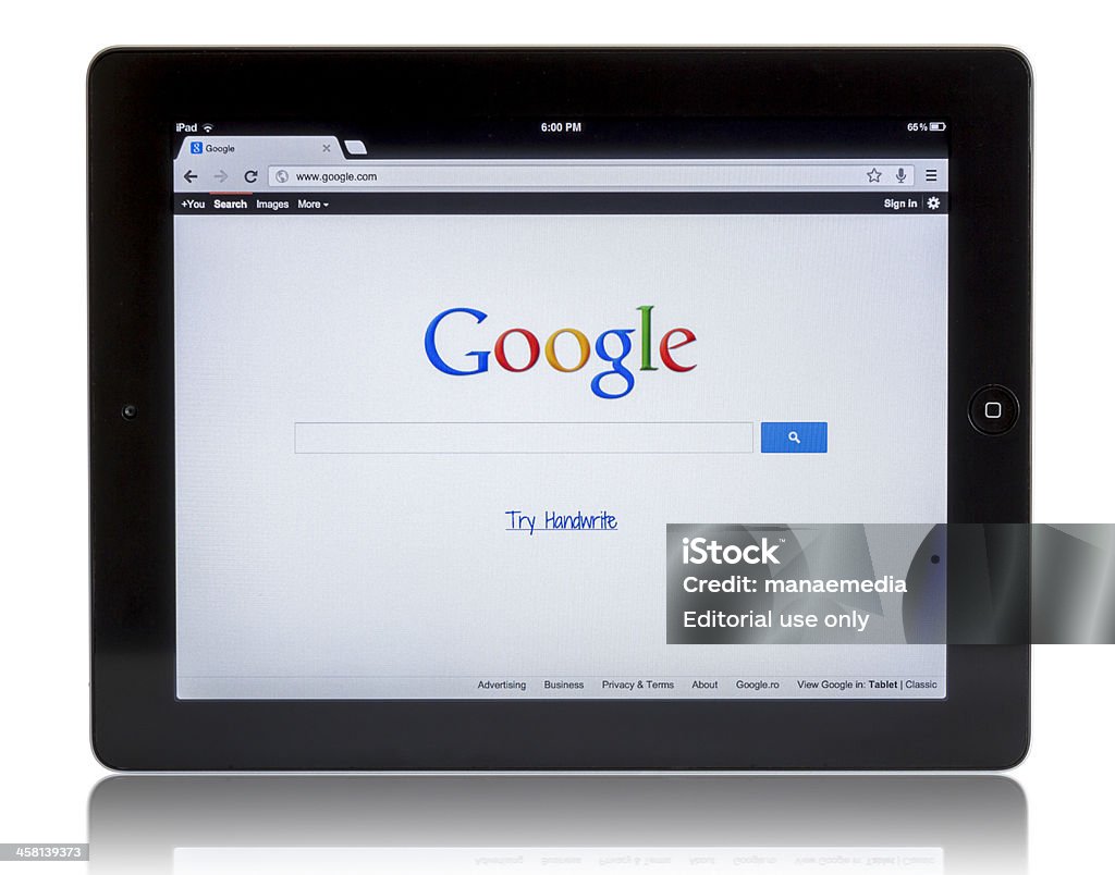 Google no iPad 3 - Royalty-free Google - Nome de marca Foto de stock