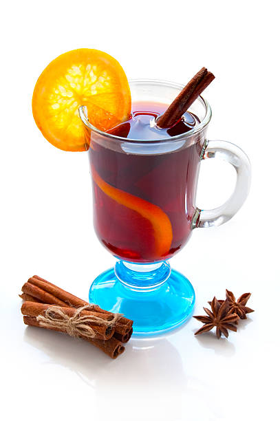 istock Mulled wine with slice of orange 458147155