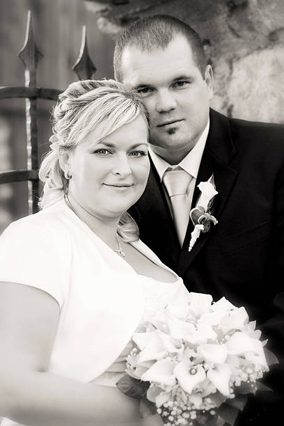 istock beautiful young wedding couple 458149867
