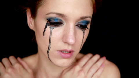 With Mascara Tears On Face Stock Video - Download Video Clip Now - Adult, Adults Only, Animal iStock