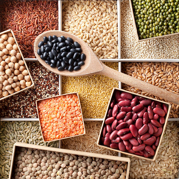 istock Varieties of grains seeds and beans 458218291