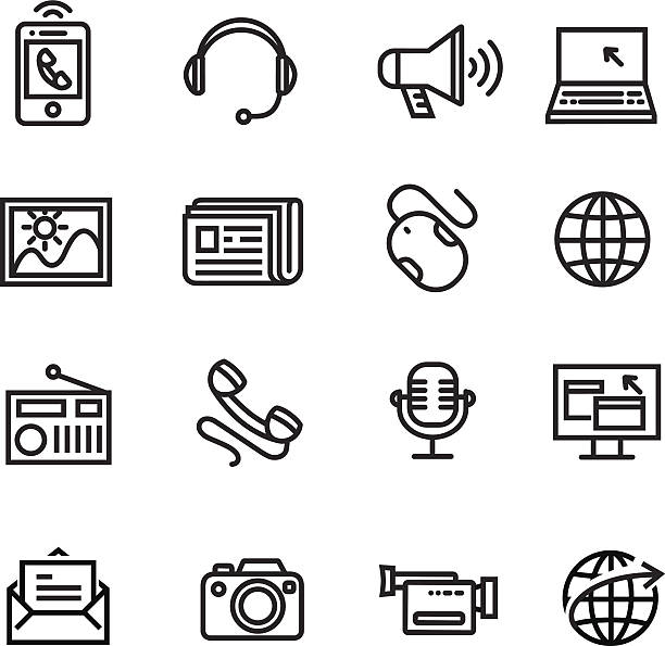 Communication icons vector art illustration