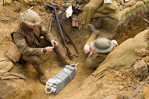 soldados na primeira guerra mundial capa - world war i horizontal editorial british military - fotografias e filmes do acervo