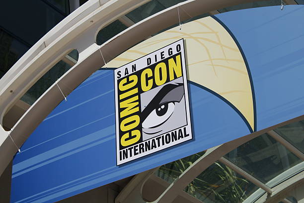 Comic-Con International San Diego, CA, USA - July 15, 2012: A sign photographed from outside the annual San Diego Comic-Con International at the San Diego Convention Center on Sunday July 15th, 2012 in San Diego, California. san diego comic con photos stock pictures, royalty-free photos & images